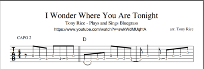 I Wonder Where You Are Tonight (Tony Rice – album) - Image 2